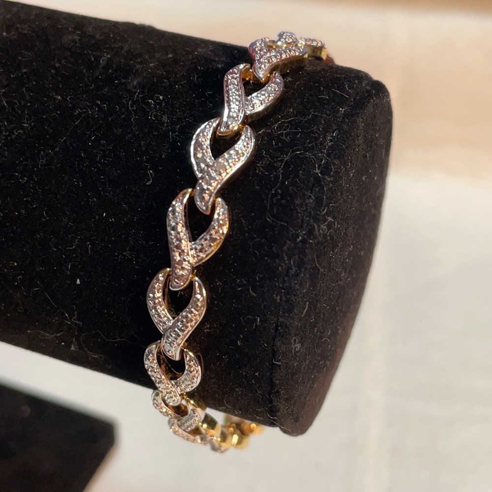 PAJ BB silver and gold tone bracelet 7.5”